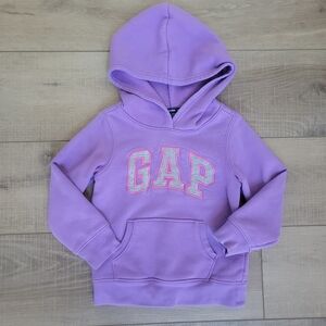 ​GAP Kids Girls Purple Logo Hoodie Sweatshirt Toddler 4T Violet Athleisure